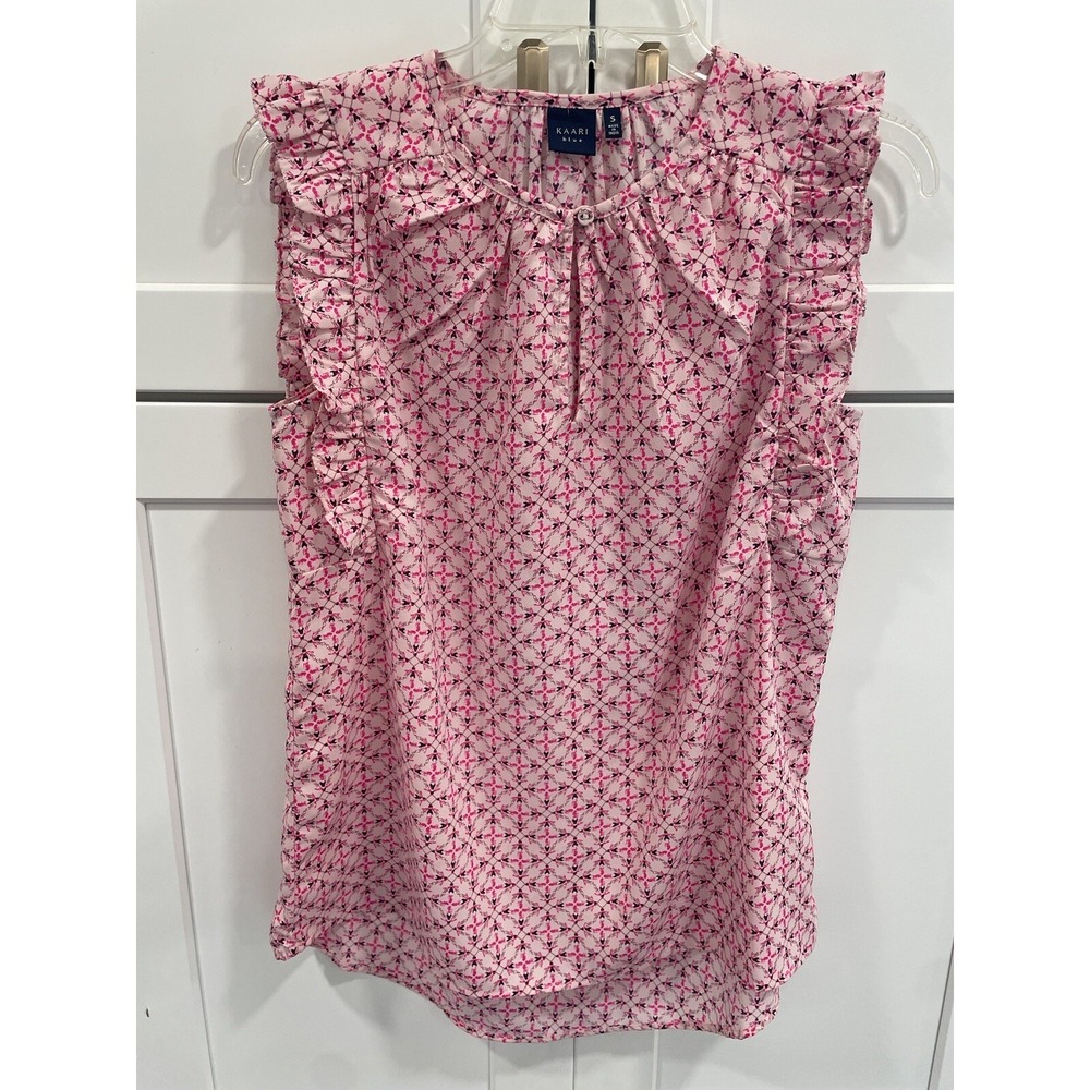 Kaari Blue Women's‎ Blouse Size S Summer Top SI50